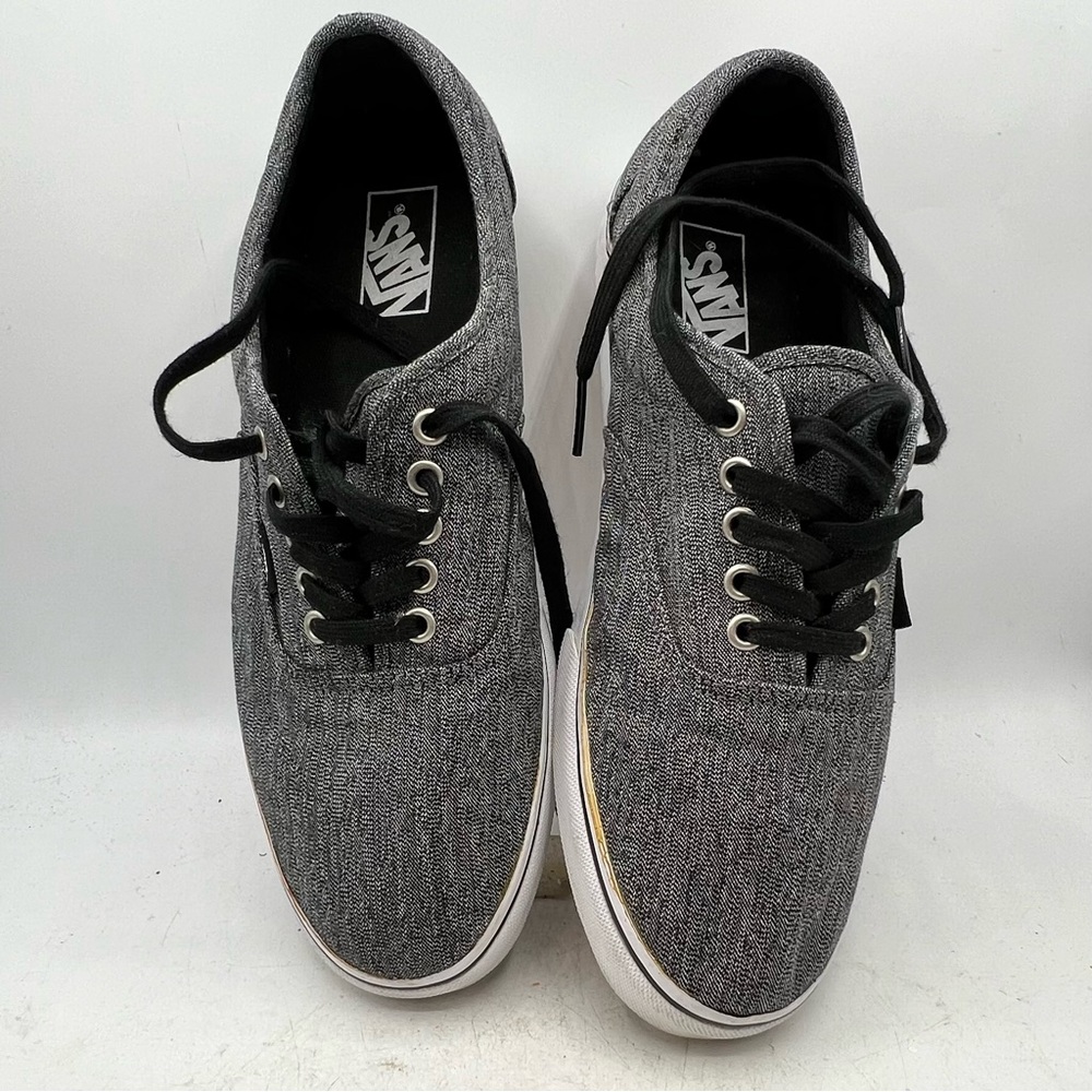 Vans Off the Wall Mens Sneakers 11 Gray Fabric Top Black Laces